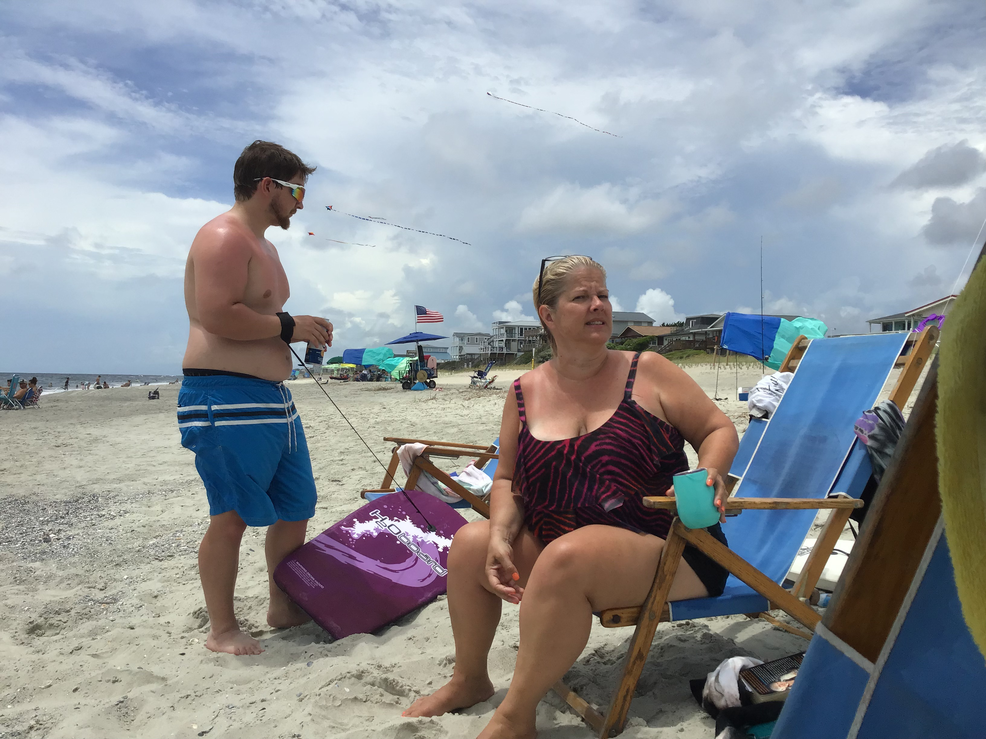 Josh & Odalie Curtis enjoy the beach.                                     Location:  Sandpiper Cottage, Oak Island, NC                                 Source: Julane Crabtree                                Date: 28 Jul 2023