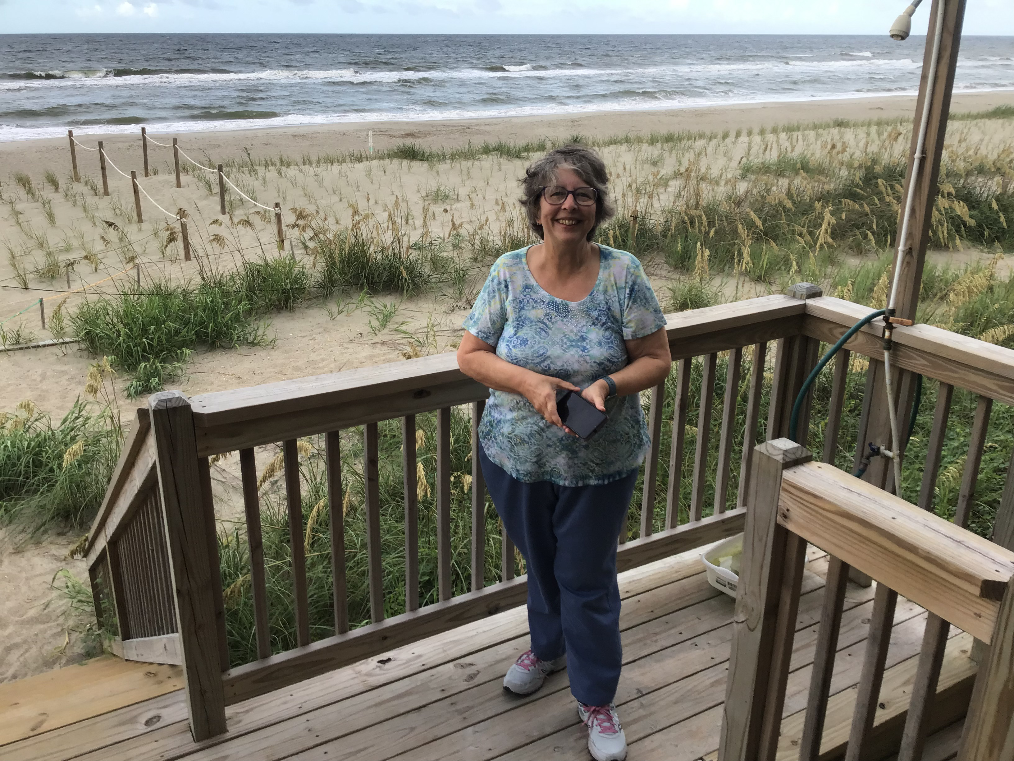 Mavis McCollam - Julane's Little Sister from ADPi.                     Location:  Sandpiper Cottage, Oak Island, NC                                 Source: Julane Crabtree                                Date: 28 Jul 2023