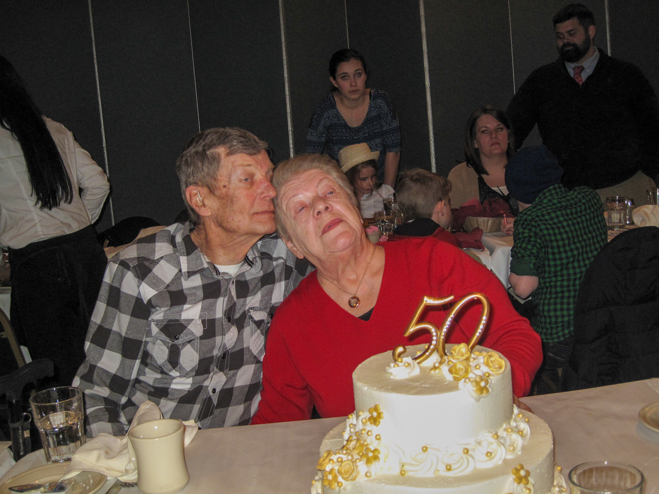 Celebrating the 50th Wedding Anniversary of Shirley & Joel Sexton.
Location:  TAT Restaurant, Columbus OH
Date:  29 Mar 2014
Source:  Julane Crabtree