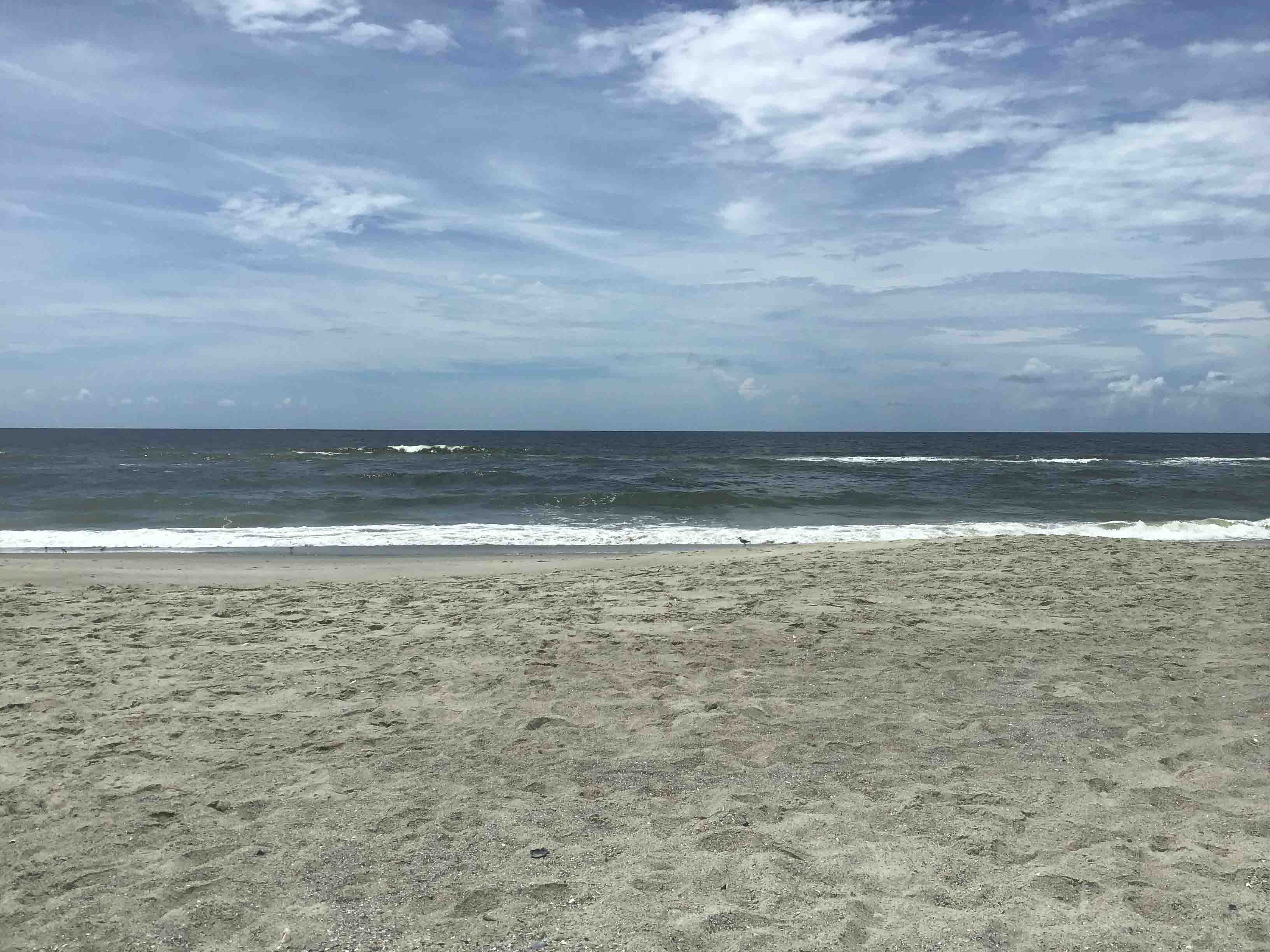 View of the Ocean - a very calm ocean for most of the week.          Location:  Sandpiper Cottage, Oak Island NC                                 Source:  Julane Crabatree                               Date:28 Jul 2023
