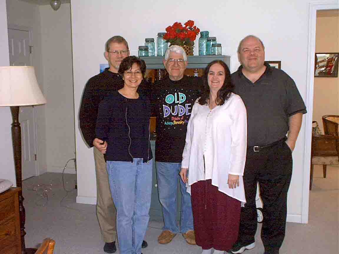 Tim, Lisa, Donald RIchard Crabtree, Julane & Don at Dad's 70th birthday.
Location: Hillsboro, OH Source: DW Crabtree Date: Feb,2003